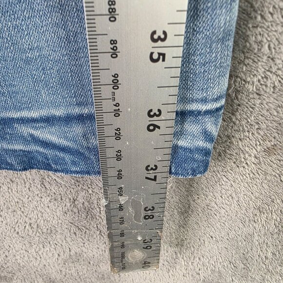 Womens Vintage America Blues Bestie Jean Blue Denim Embroidered Floral Size 12 - Picture 9 of 11